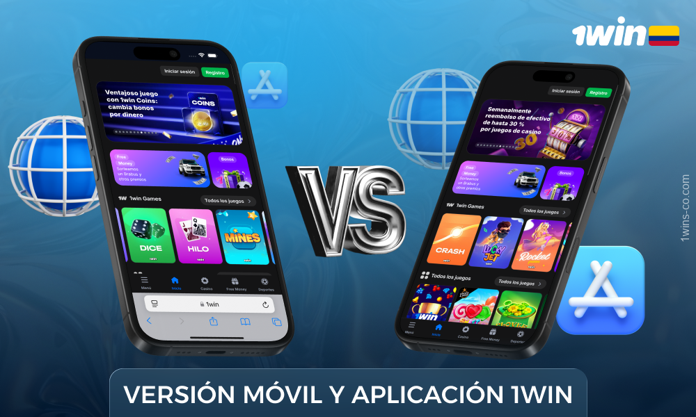 La versión móvil y la aplicación 1Win Colombia son ligeramente diferentes, pero ambas ofrecen las mismas características y comodidades para jugar y apostar